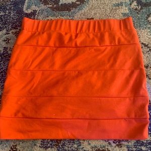 lush orange bodycon skirt